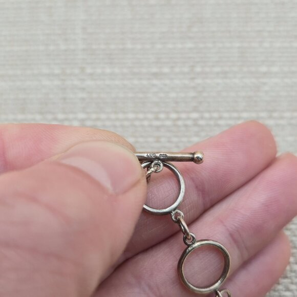 8 Inch Sterling Silver Abalone Shell Colorful Bracelet B609 - Picture 3 of 6